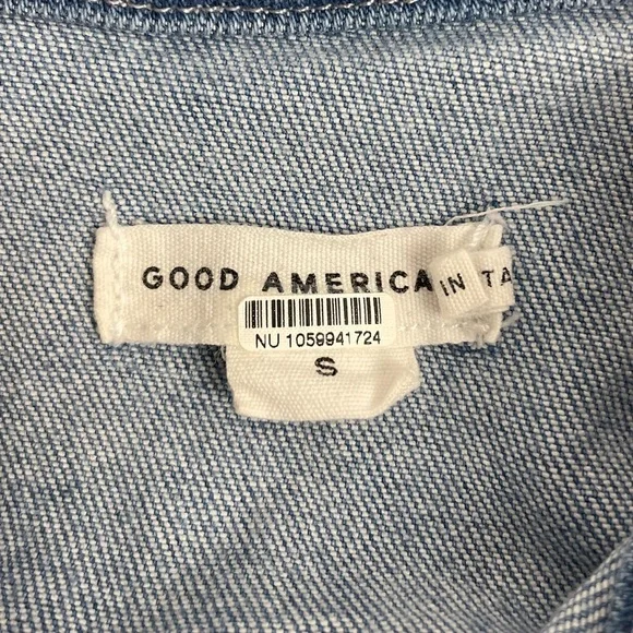 COPY - Good American Light Blue Denim Jumpsuit Flare Wide Leg Size Small - Picture 9 of 13